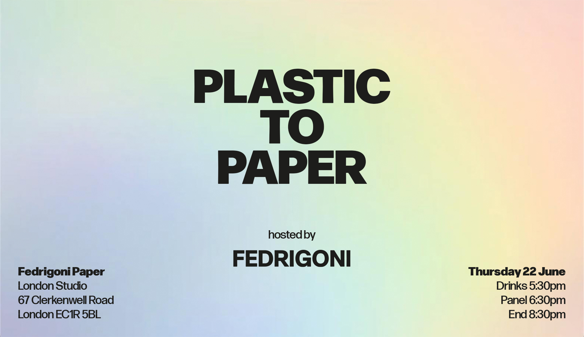 Plastic to Paper Event in London